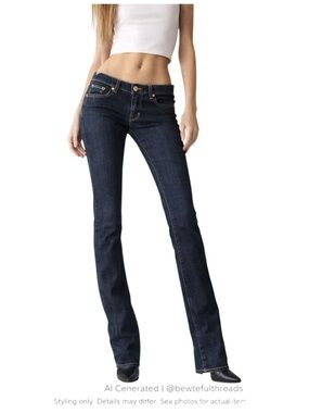 Y2K Low Rise Dark Wash Skinny Jeans Tall 34.5” Indie Sleaze W29